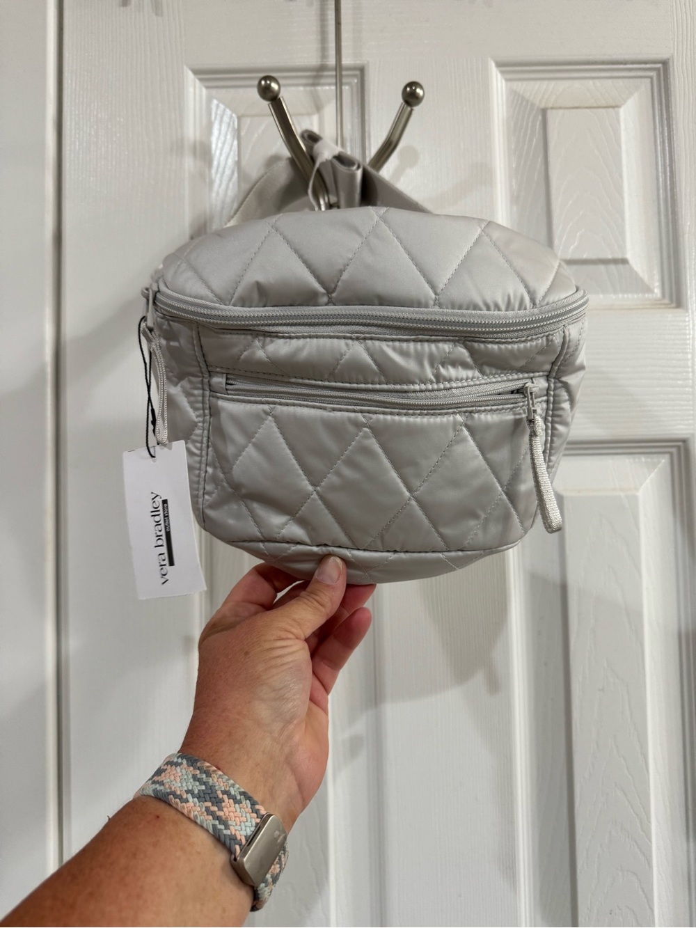Vera Bradley Quilted Light Gray Belt Bag - Picture 1 of 7